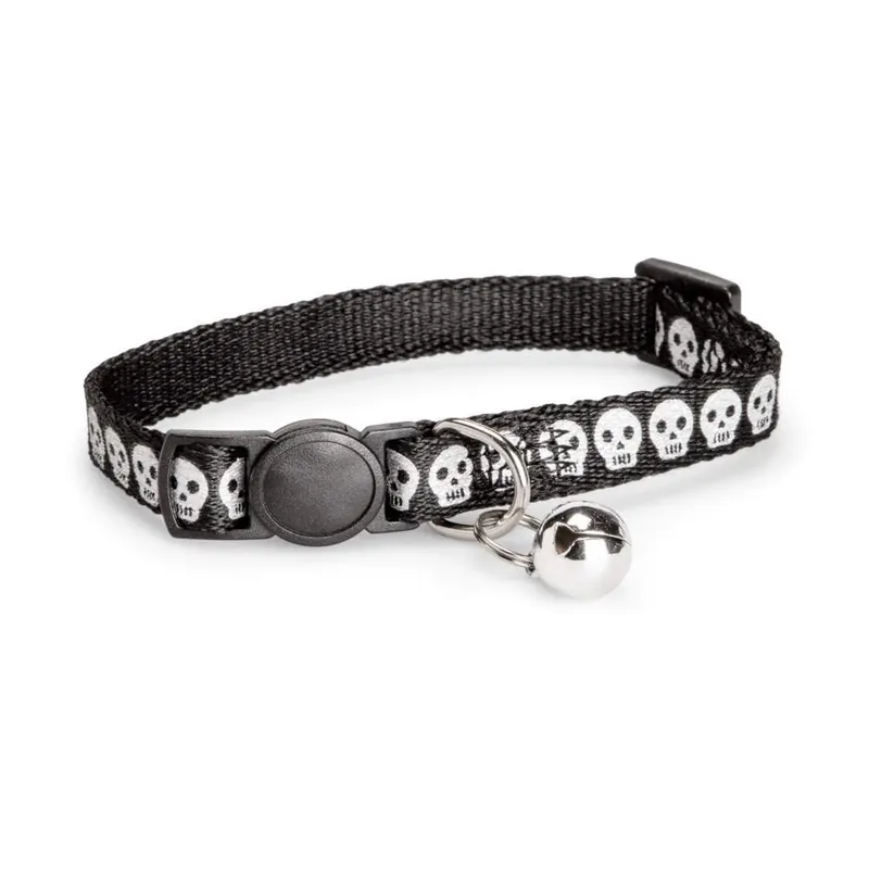 Basic Cat Reflective Halsband Dödskalle Svart - Professionell kvalitet