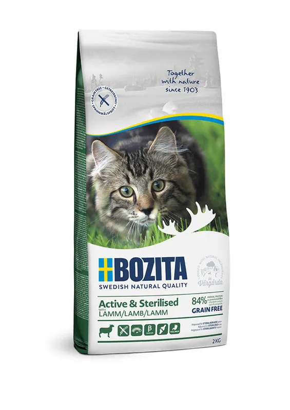 Gratis retur - Active & Sterilized Lamb Grain Free Kattfoder – 2 kg