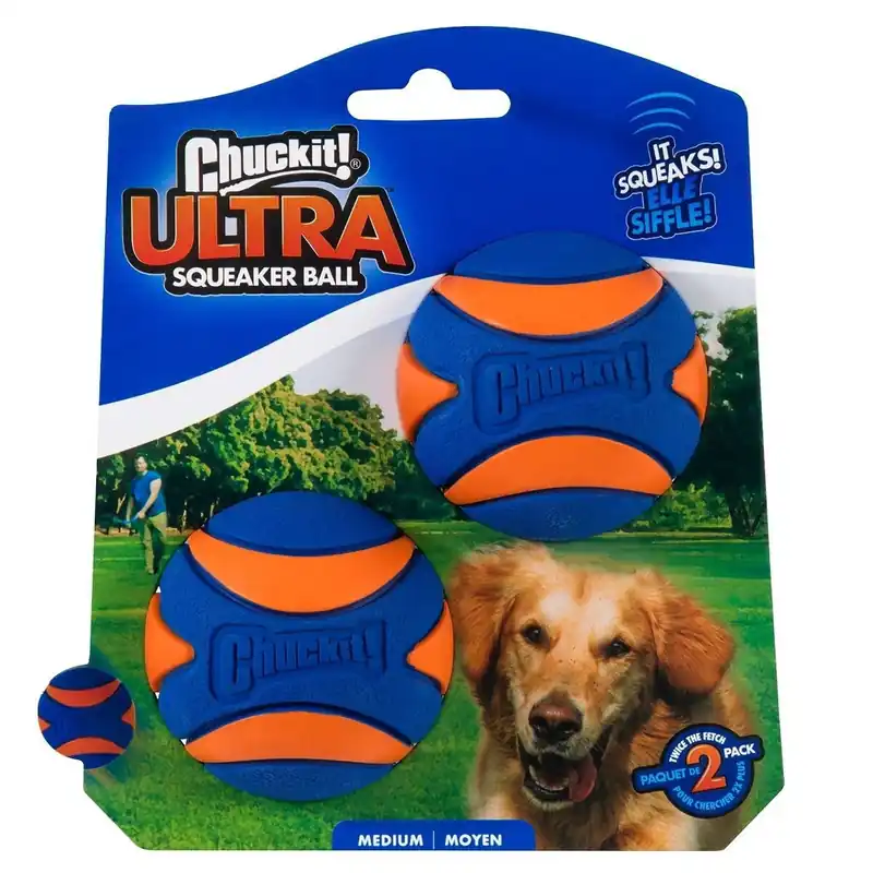 Chuckit Ultra Squeaker Hundbollar 2-pack - Spara nu