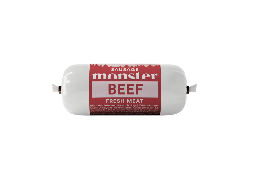 Gratis retur - Dog Sausage Beef Hundfoder – 80 g