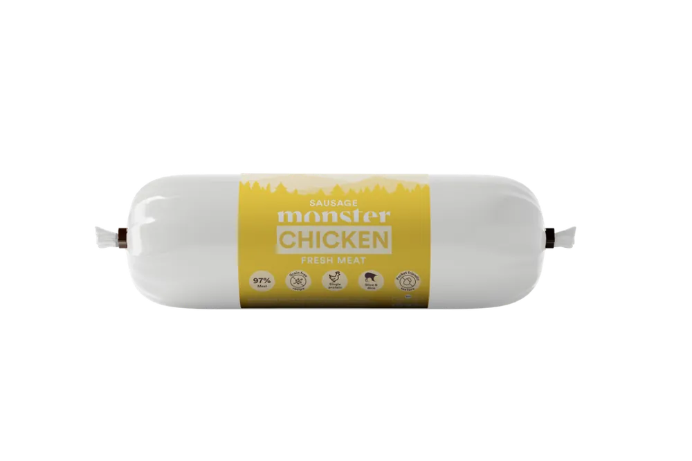 Dog Sausage Chicken Hundfoder – 12 x 200 g | Nytt i webbutiken