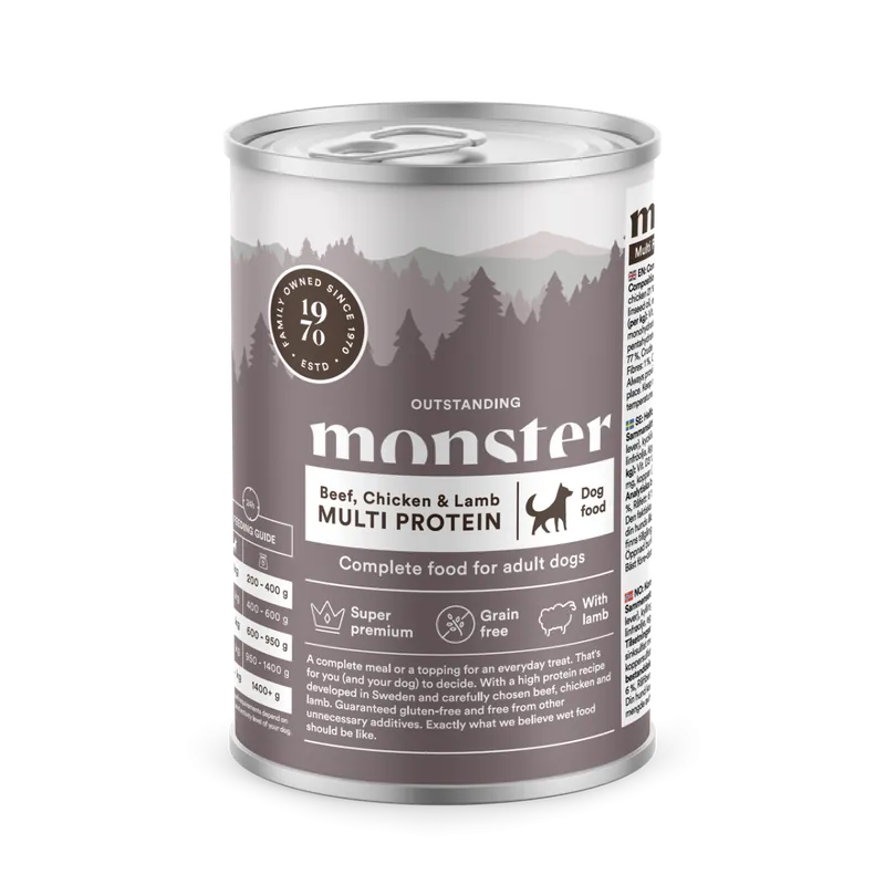Nytt i sortimentet | Dog Multi Protein Beef, Chicken & Lamb våtfoder – 6 x 400 g