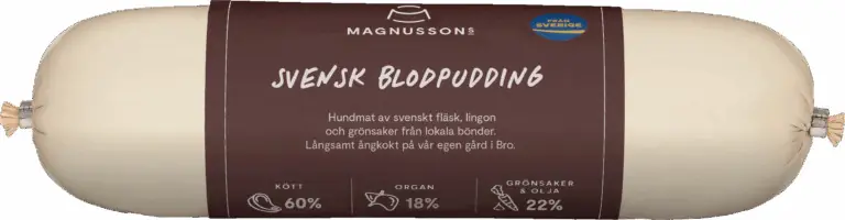 Beställ online | Svensk Blodpudding, Ångkokt Hundfoder – 12 x 650 g