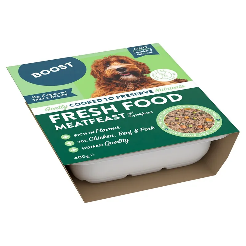 Boost Fresh Meatfeast Färsklagat Hundfoder 400 g | Hög kvalitet