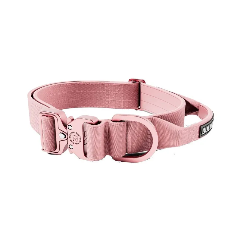 Extra rabatt - BullyBillows Combat Hundhalsband med Handtag Rosa 4 cm