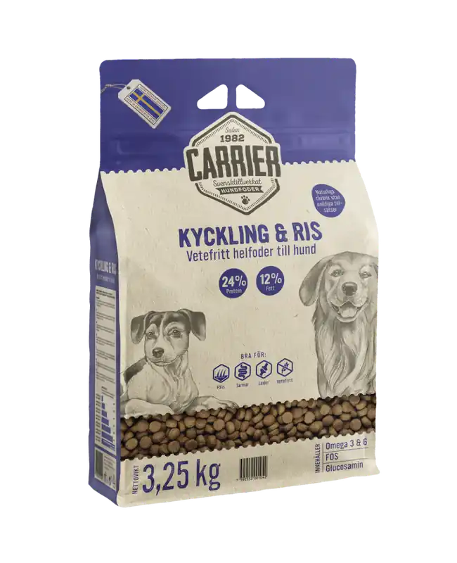Kyckling & Ris Hundfoder – 3,25 kg - Nyinkommet
