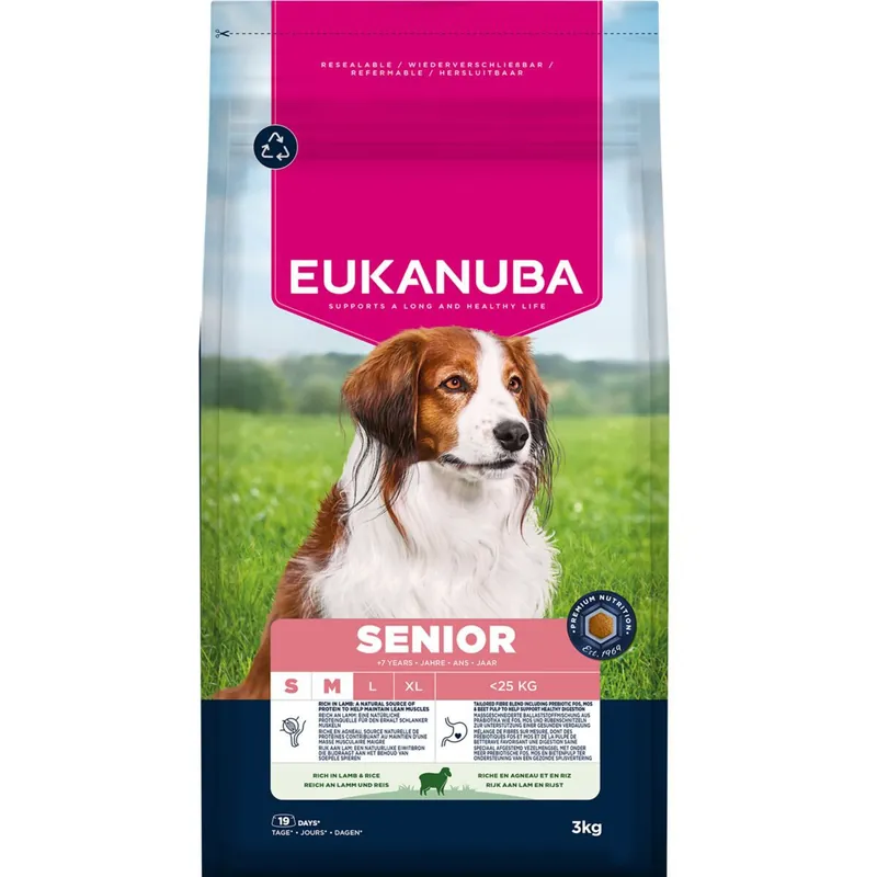 Mycket efterfrågad | Eukanuba Dog Senior Small & Medium Breed Lamb & Rice
