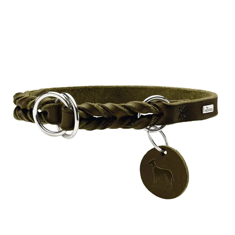 Hunter Solid Education Hundhalsband Halvstryp Gron - Bara denna vecka