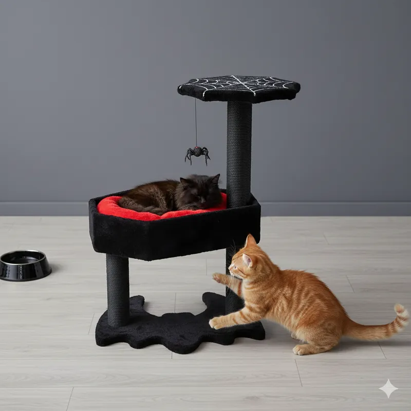 Bra pris just nu - Svart kattklätterträd – gotiskt