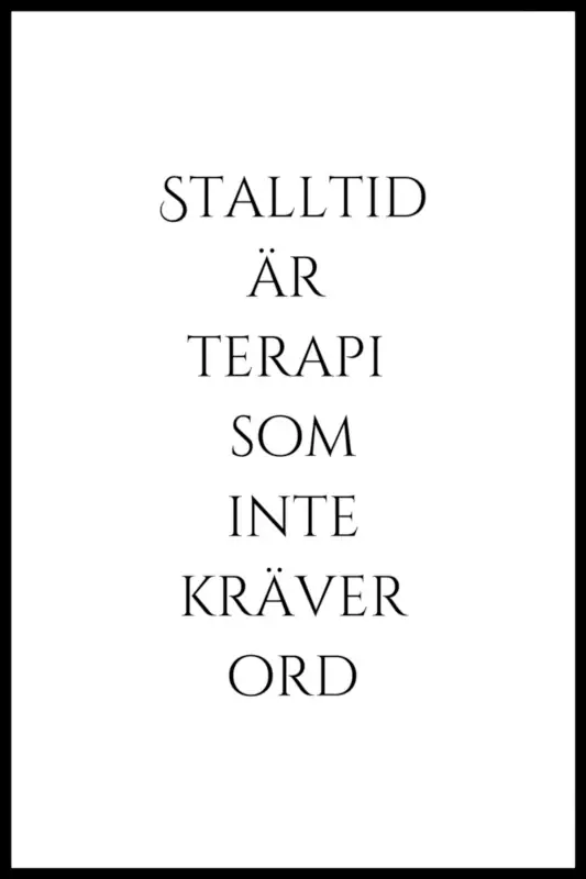 Poster – Stalltid är terapi - Kampanjpris