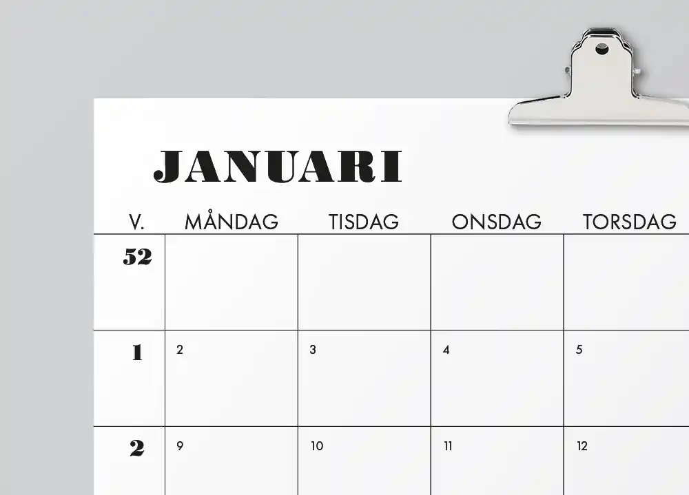 Favorit hos kunderna | Väggkalender 2026 – Svart