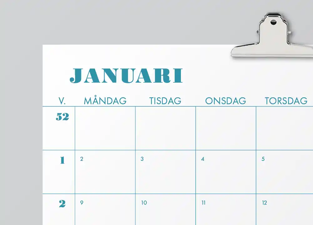 Populär | Väggkalender 2026 – Turkos