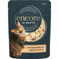 Encore Cat Pouch 16 x 70 g - Kyckling med brunt ris - Passa på