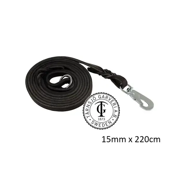 Begränsat lager - Läderkoppel svart 15mm 220cm