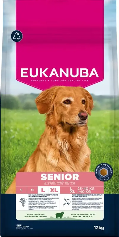 Storsäljare | EUKANUBA Senior Large Breed Lamm & Ris