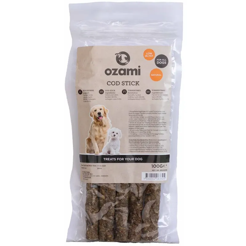 Outlet | Ozami Dog Snack Cod Stick 100g