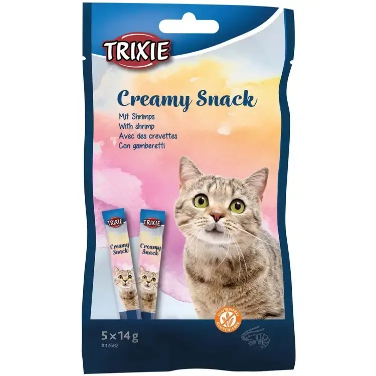 Creamy Snacks med räkor, 5 × 14 g - Fynd