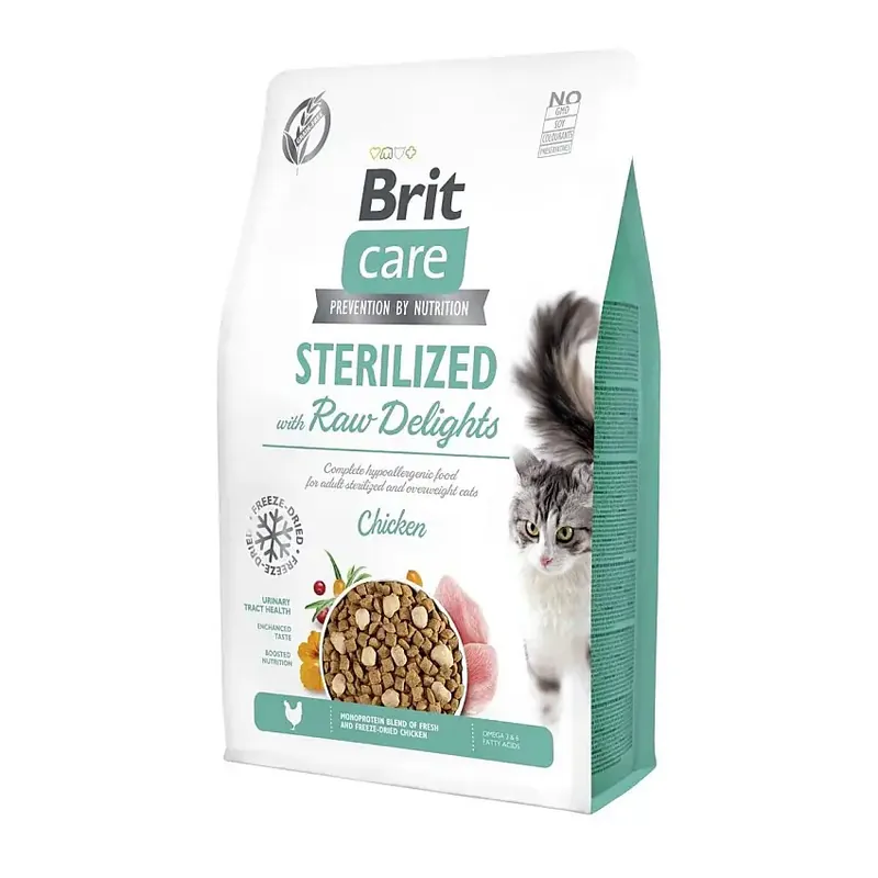 Brit Care Cat Sterilized with Raw Delights 2 kg - Prissänkt
