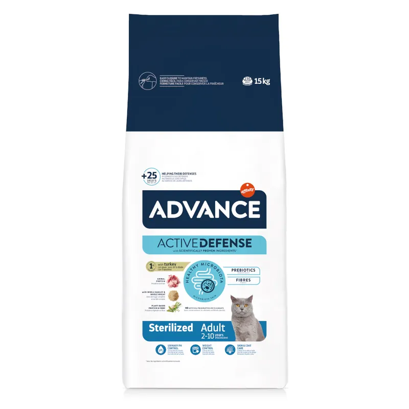 Handla nu | Ekonomipack Advance kattfoder – Sterilized Turkey (2 x 15 kg)