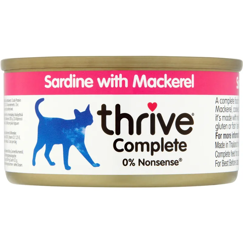 I lager - Thrive Complete 6 x 75 g – Sardiner & makrill