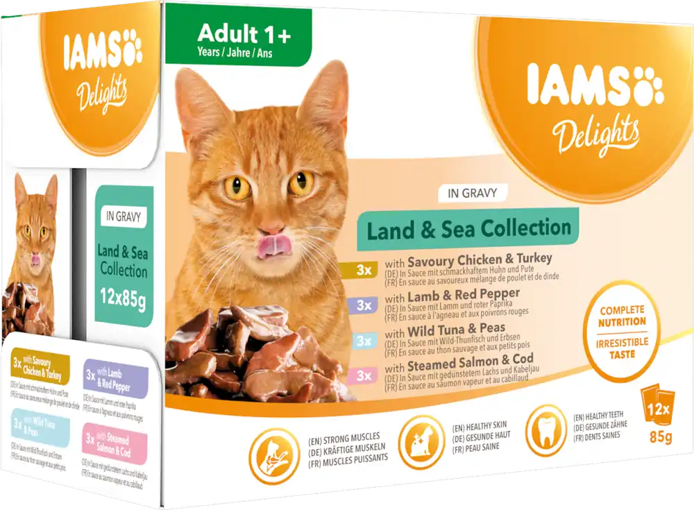 Delights Gravy Multipack Land & Sea Kattfoder – 12 x 85 g - Handla säkert