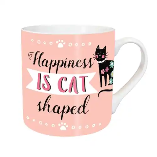 TeMugg Happiness is Cat Shaped | Sista chansen
