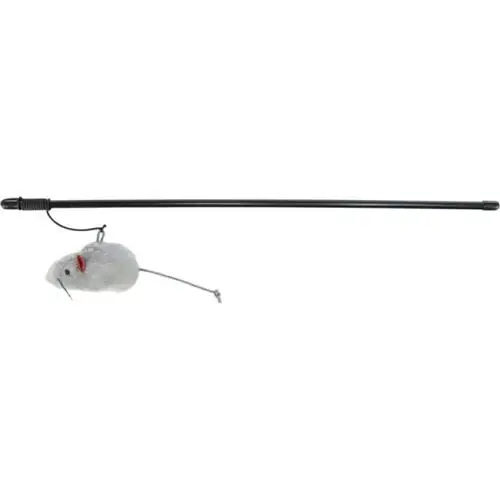 Trixie Playing rod mouse, plastic/plush, catnip, 100 cm - Toppkvalitet