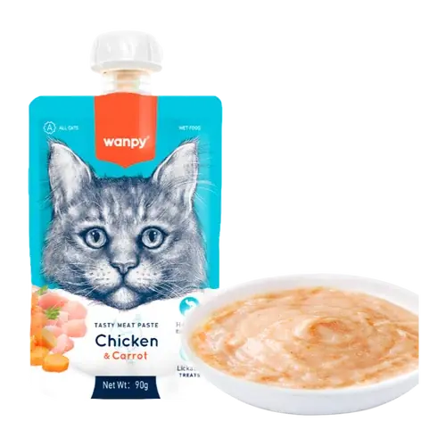 Wanpy Cat Tasty Meat Paste – Chicken & Carrot – 90 G | Bara denna vecka