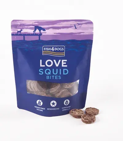 Fish4Dogs Love Squids Bites 80 g - Beställ nu