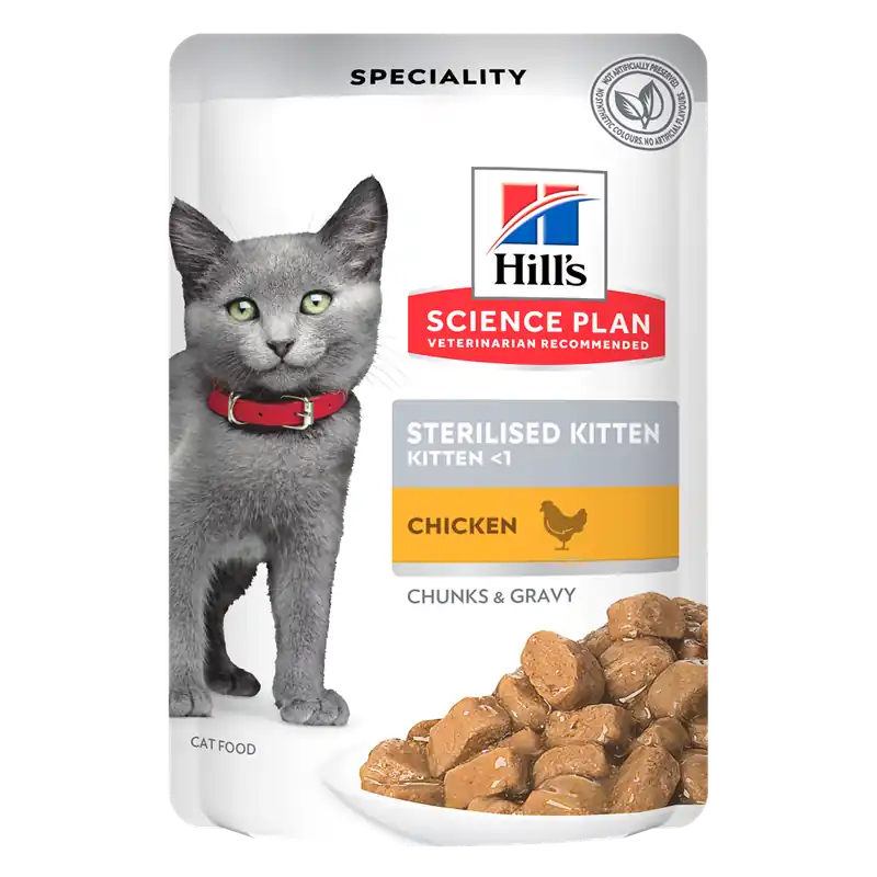 Premiumkvalitet - Hill‘s Science Plan Sterilised Kitten Chicken 12x85 g