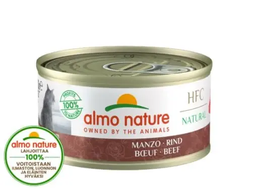 Mycket populär - Almo Nature HFC Natural Nötkött 24 x 70 g våtfoder för katter