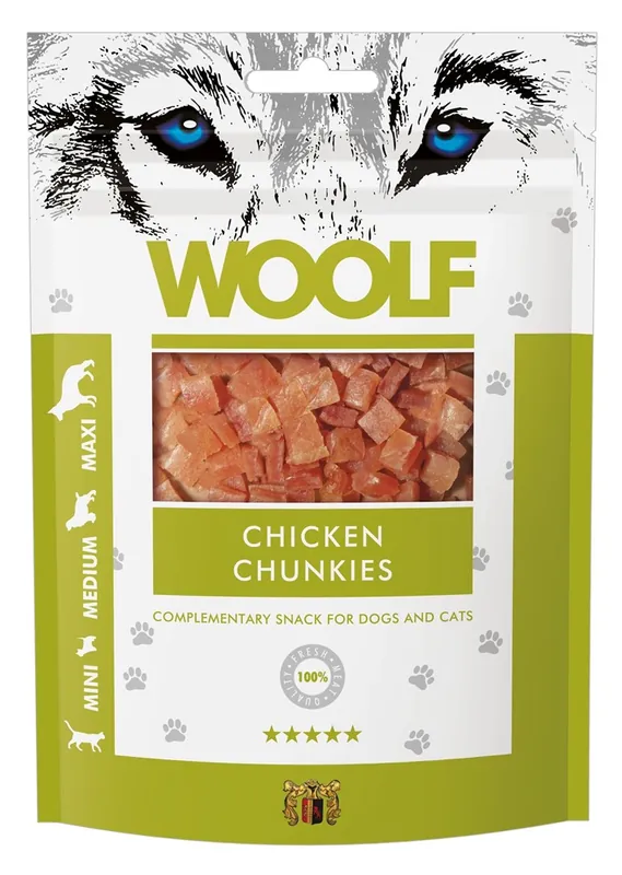 Hundgodis Woolf Chicken Chunkies 100 g | Finns nu