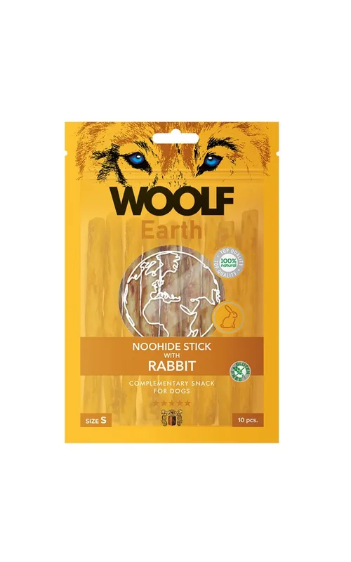 Hundgodis Woolf Earth Noohide Stick Rabbit S | Ta chansen