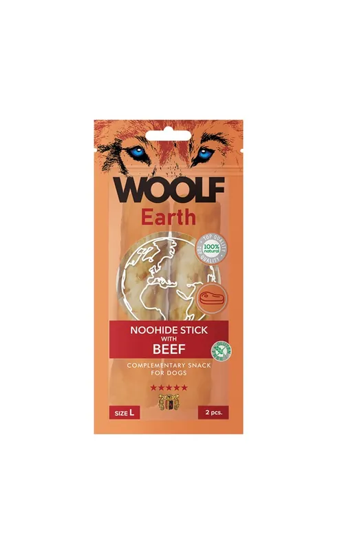 Hundgodis Woolf Earth Noohide Stick Beef L - Extra bra pris