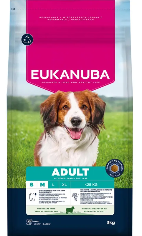 Dog Adult Small/Medium Lamb & Rice - 3 kg | Slutrea