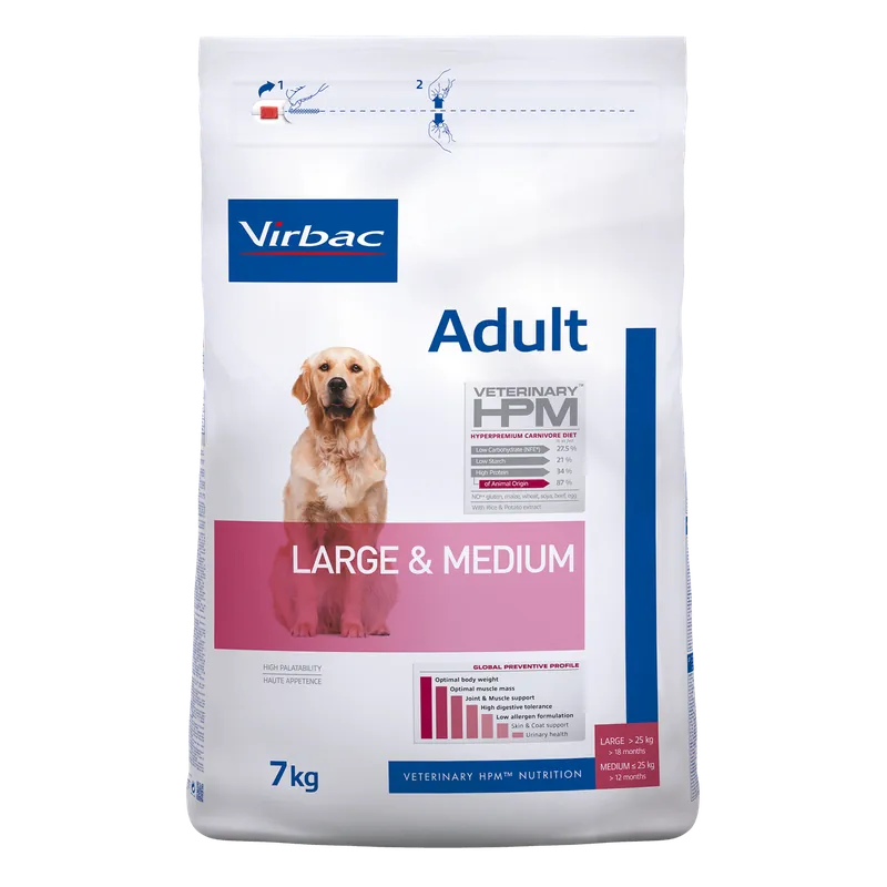 Adult Hundfoder Large & Medium - 7 kg - Enkel retur