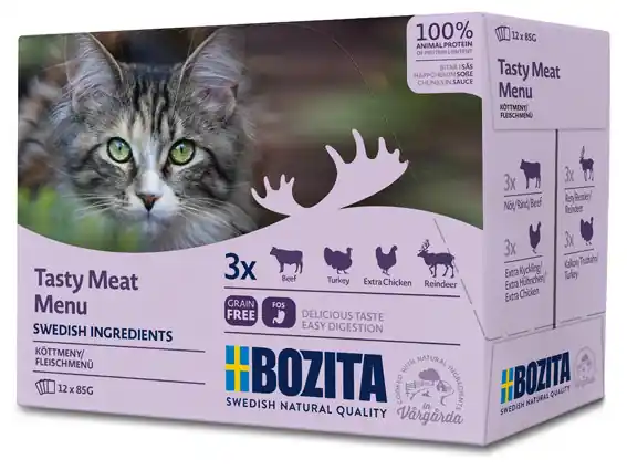 Multibox Kött i sås för katt - 12 x 85 g - Efterfrågad