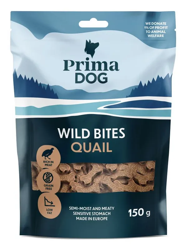 Kundernas favorit - Wild Bites Vaktel & Havtorn - 150 g