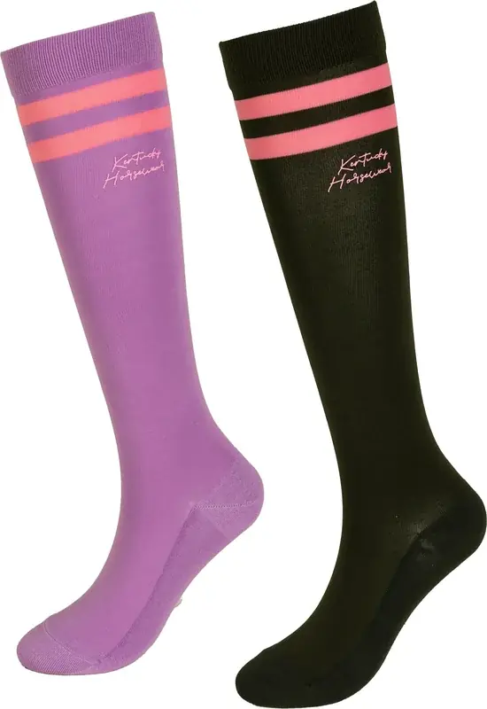 Strumpor Stripes, 2-Pack, Lila/Mörkgrön 35/40 - Specialpris