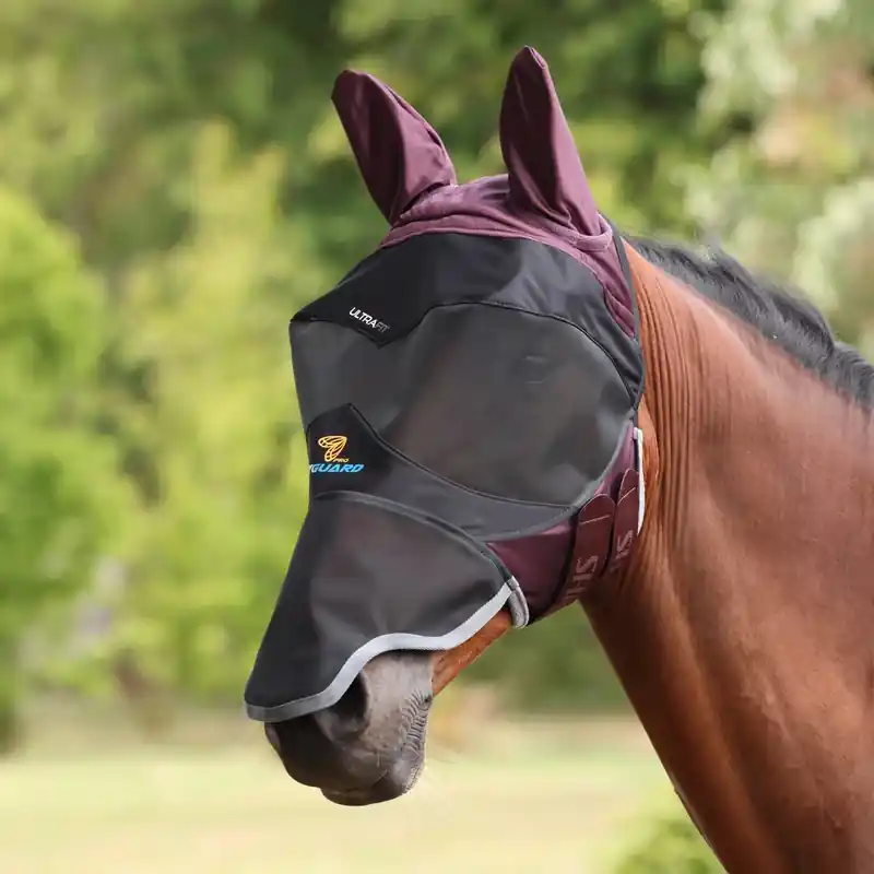 Topprodukt - Deluxe Flughuva med Nos – Black/Cherry