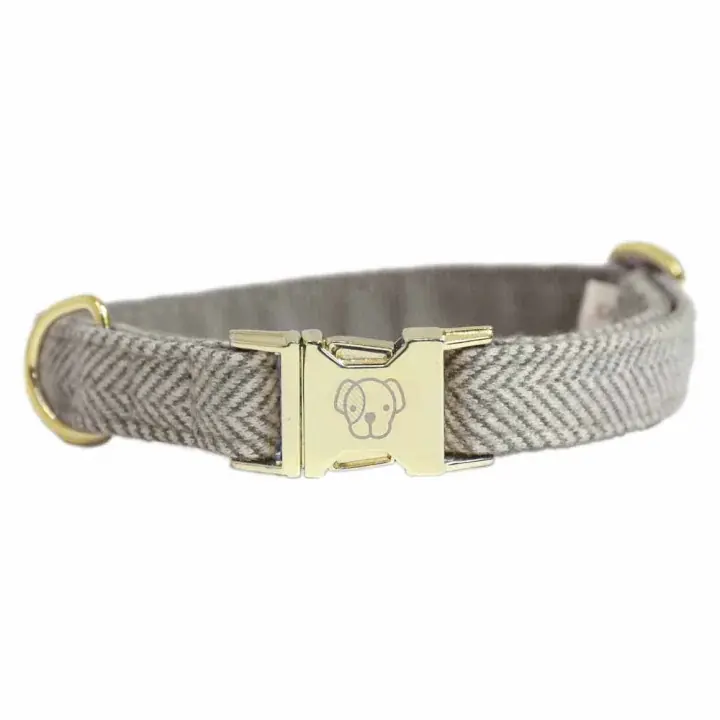 Kan beställas - Hundhalsband Wool Beige