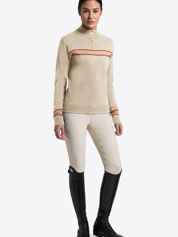 Wool Blend Half Zip Sweater Sandshell - Kundernas favorit